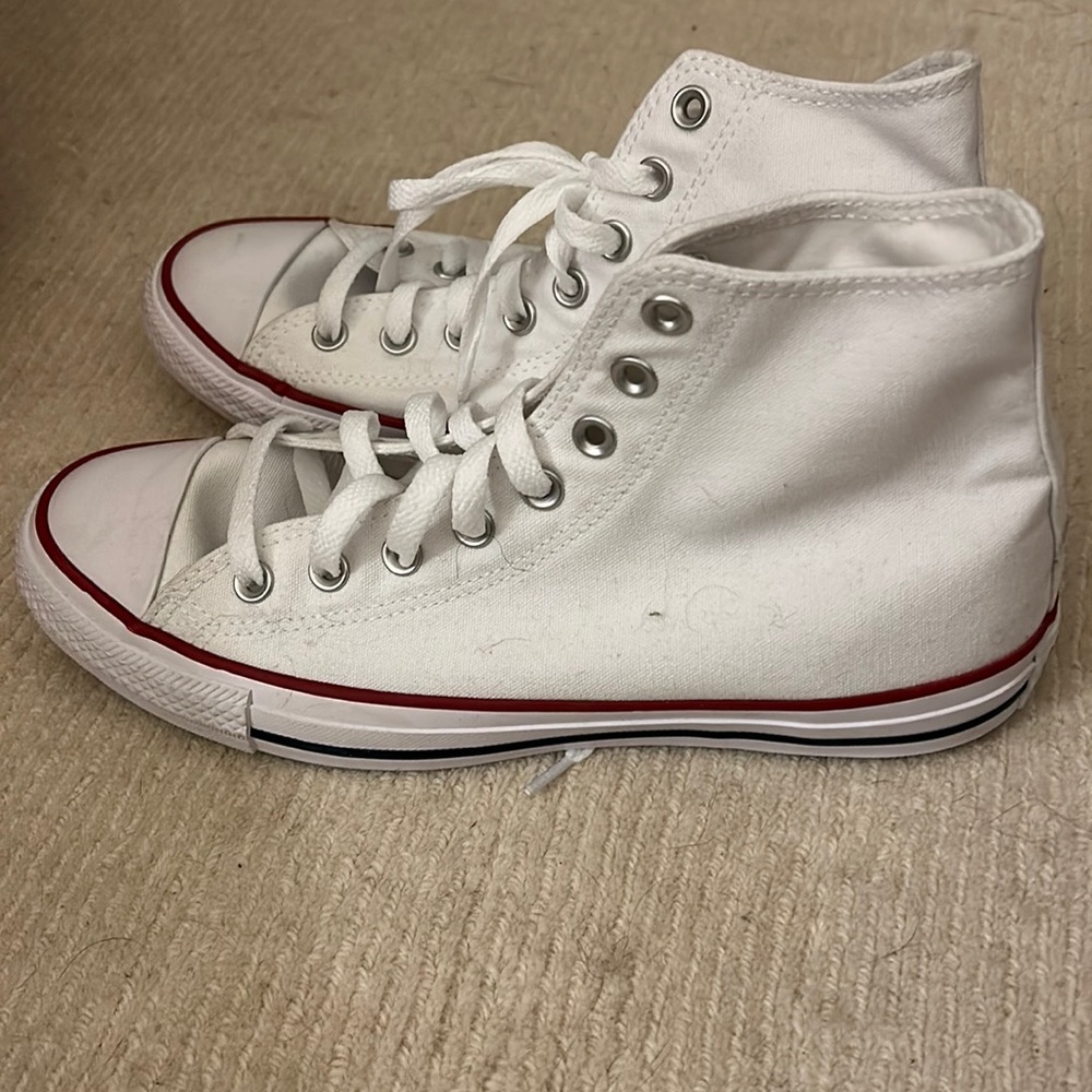 White High Top Converse Never Worn Size 10